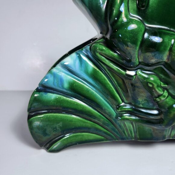 Mid Century Leaping Deer TV Lamp Planter Forest Green Retro Vintage 10.5”X 7.5” - Picture 4 of 15